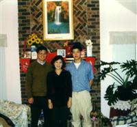 Christmas in front of the fireplace